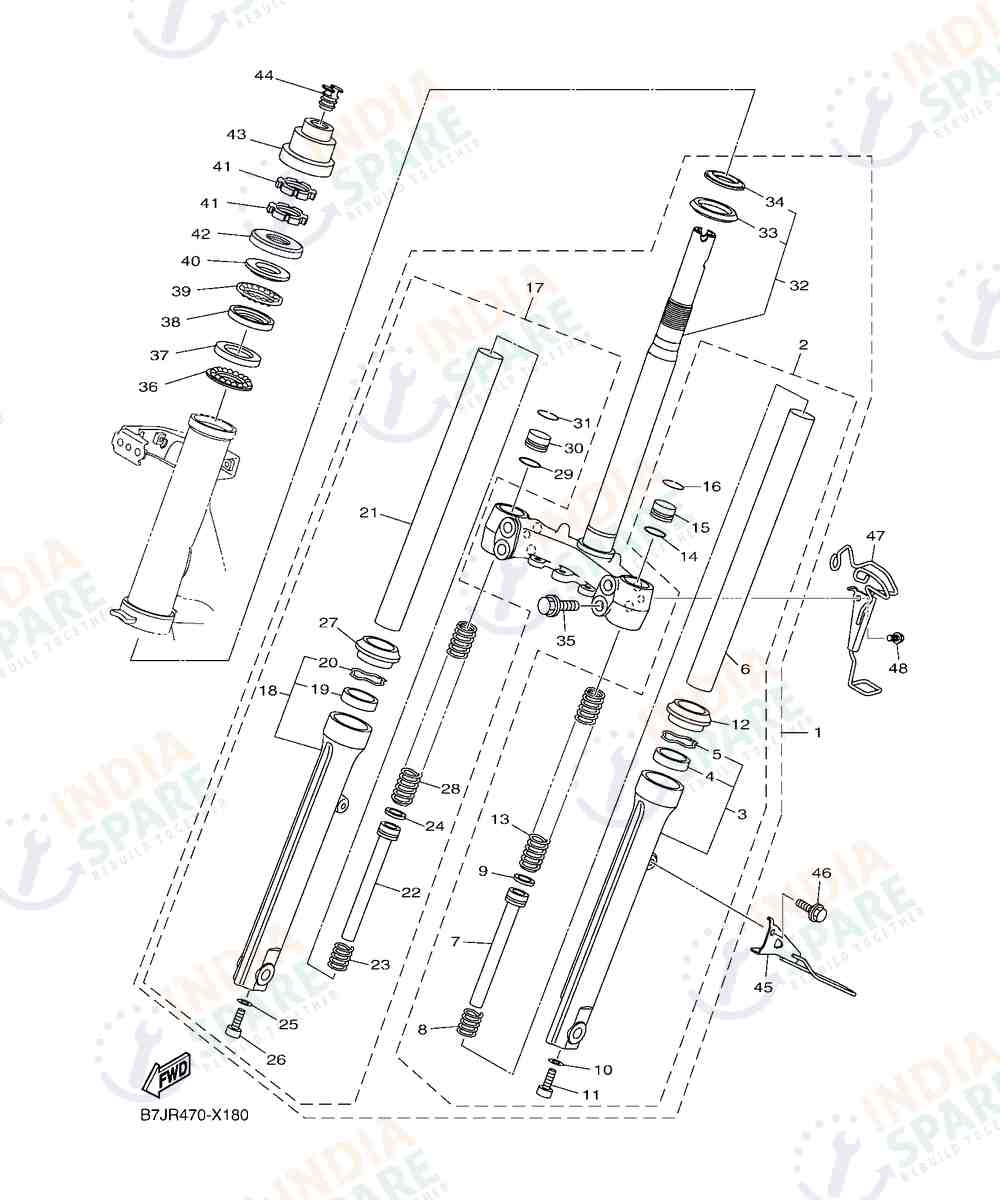 YAMAHA BKXP RAYZR 125CC DRUM Series FRONT FORK 2
